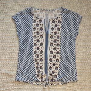 Lucky Brand Blue and White Floral Blouse